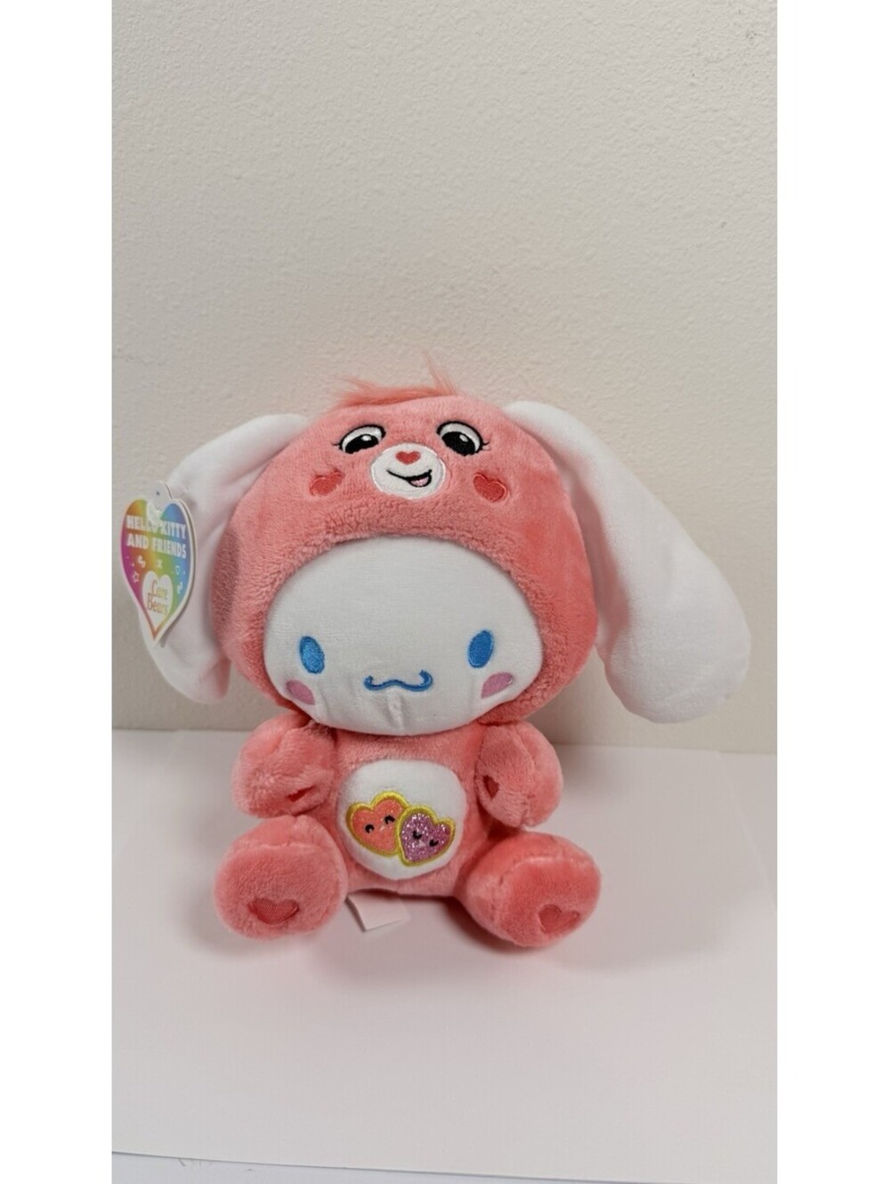 Sanrio Hello Kitty and Friends x Care Bears Cinnamoroll Plush Love-a-lot Bear 8"